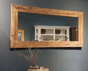 Teak Holz Wandspiegel 150Cm X 80 Cm Spiegel Garderobenspiegel  Massivholzrahmen for Badezimmerspiegel Teak